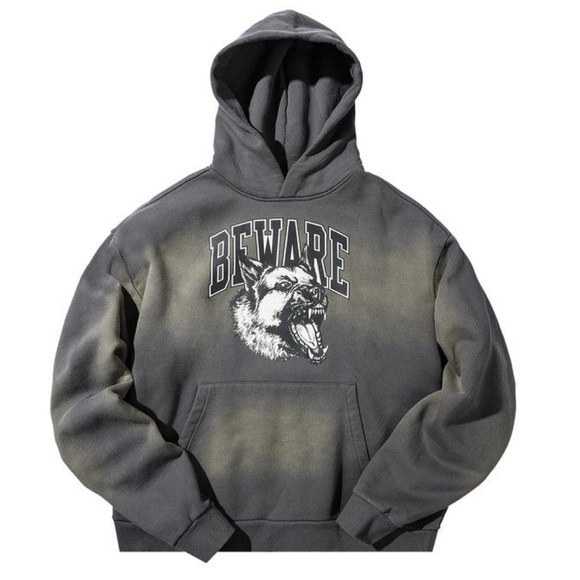 $110 MARKET Studios Beware Graphic Hooded Sweatshirt - Picture 1 of 2